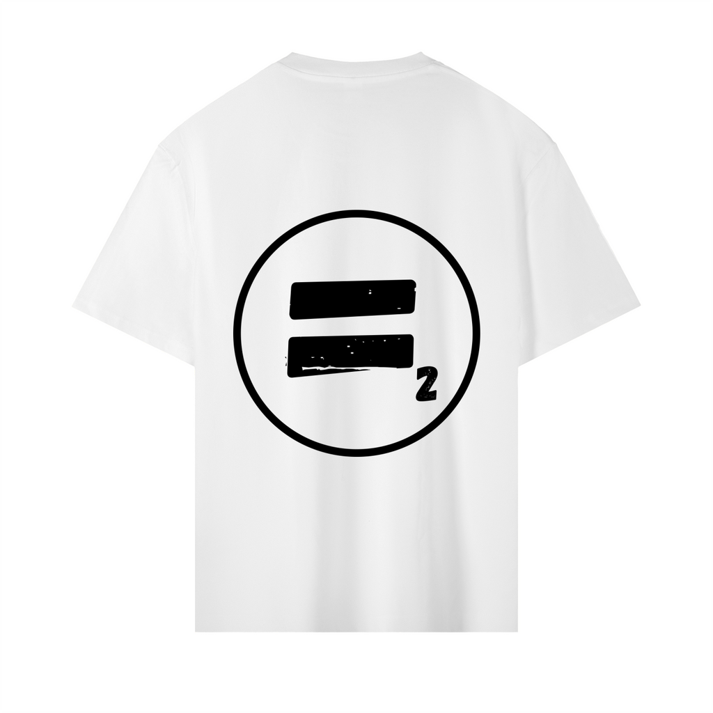 Equal2 Large back Logo Drop Shoulder T-Shirt in White
