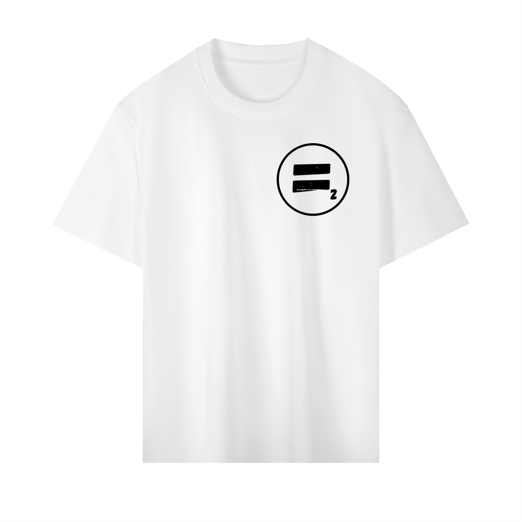 Equal2 Large back Logo Drop Shoulder T-Shirt in White