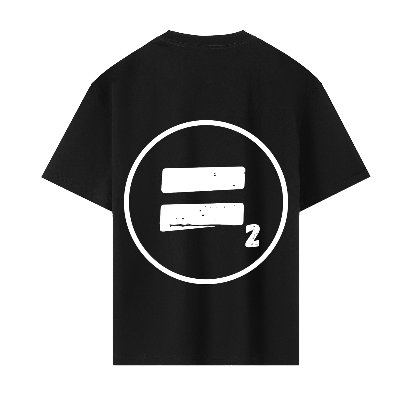 Drop Shoulder Back Large logo T-Shirt in Black