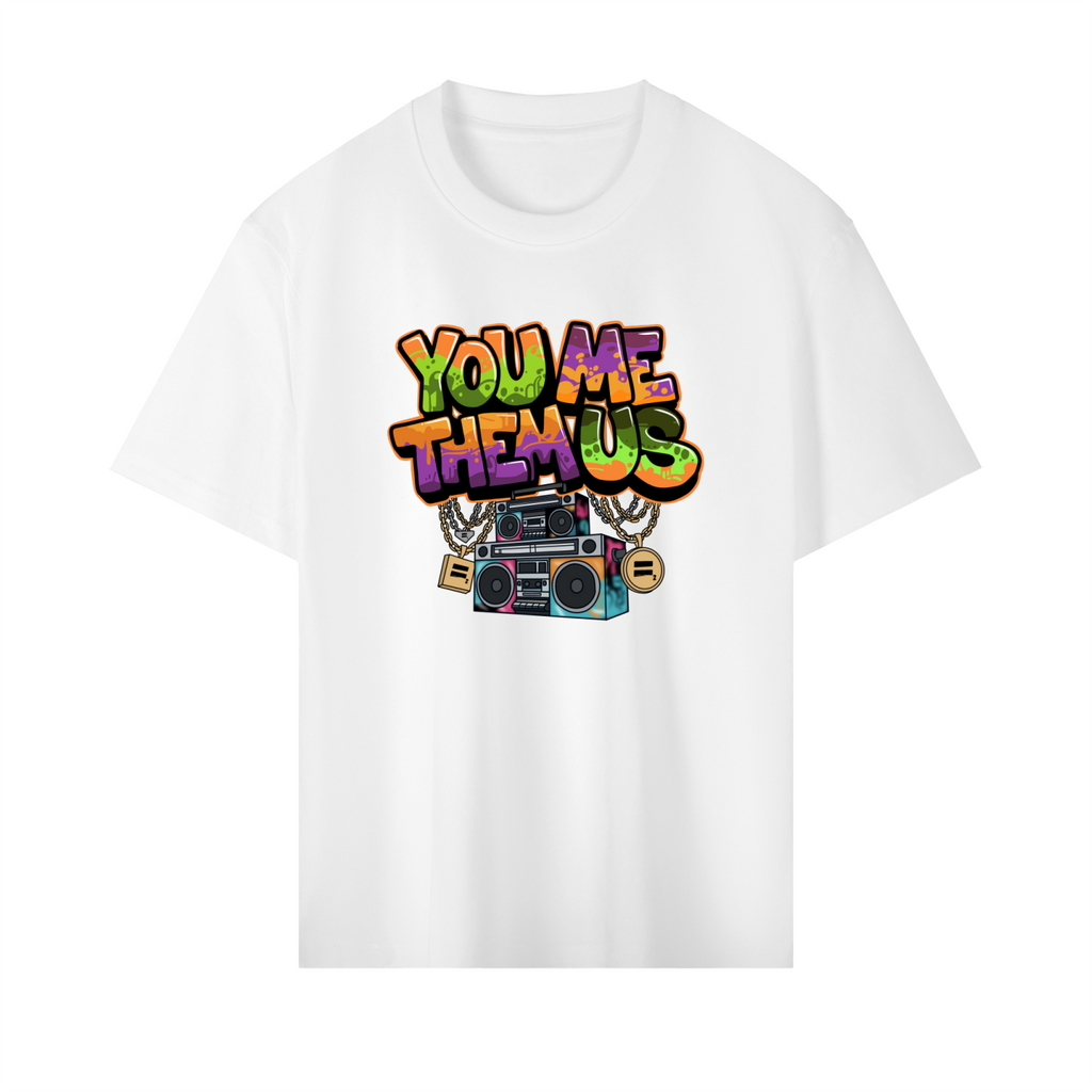 Boombox Drop Shoulder Heavyweight T-Shirt in White