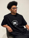 Equal2 Front logo Drop Shoulder T-Shirt in Black