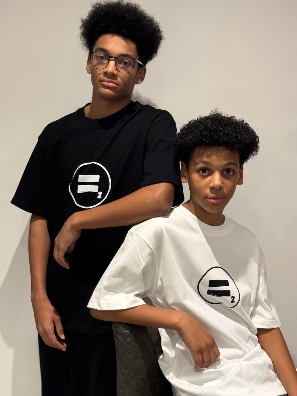 Equal2 Front Logo Drop Shoulder t-shirt in White